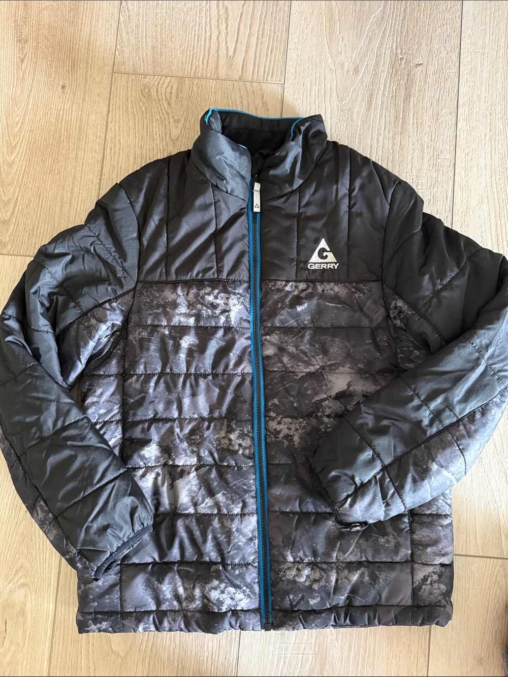 Gerry Weber Kids Black Puffer Jacket with Blue Zipper
